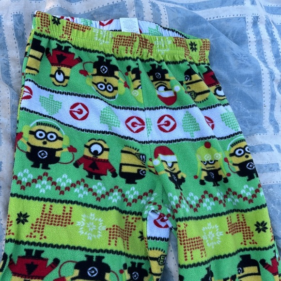 Despicable Me Minions Fleece Elastic Waist Pajama Pants PJs Bottoms Green Boys M - Picture 3 of 16